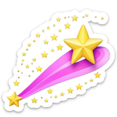 purple-pink shooting star, yelow stars sticker