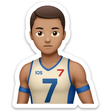 Number 7 Printed Athlete sticker