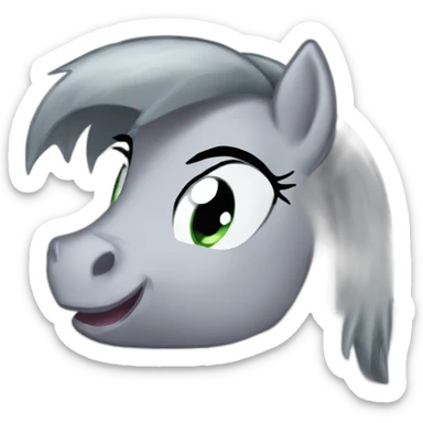 gray little pony durpy sticker