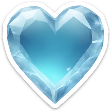 crystal clear heart sticker