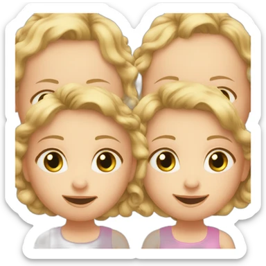 triplet babies caucasian sticker