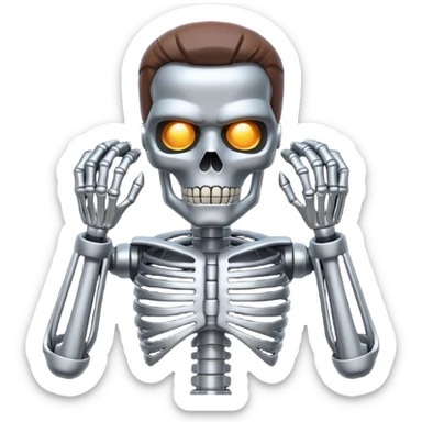 Terminator with metal skeleton sticker