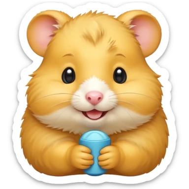 Head of a bright yellow hamster, smiling face
 sticker