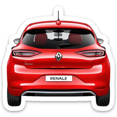 Renault Megane E-Tech electric car, rear view, red color with hatchback design sticker