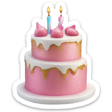 Realistic cake with glitter sticker