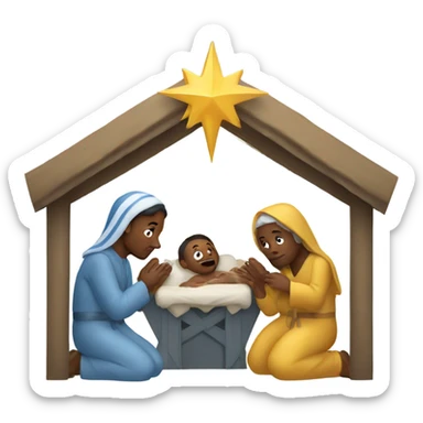 Nativity scene sticker