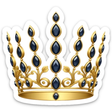 gold tiara with obsidian jewels sticker