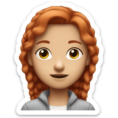 Red-Haired-light-skinned-girl-petting-black-poner anima  sticker