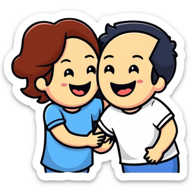 couple laughing together sticker