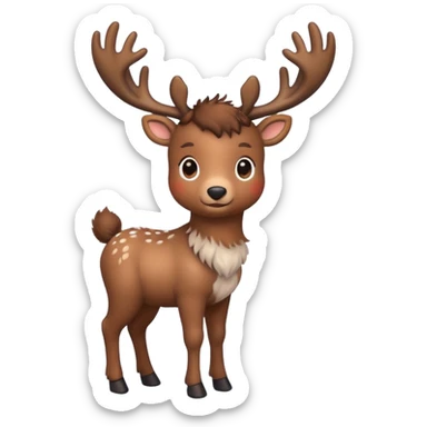 reindeer baby  cute, full body snow sticker