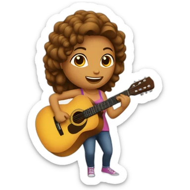 femme métissé qui fait de la guitare sticker