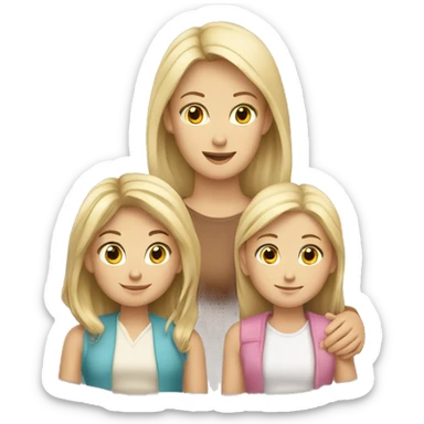 caucasian family of four 2 daughters  sticker