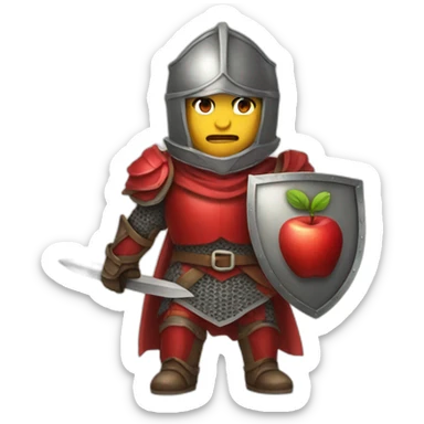 red apple knight sticker