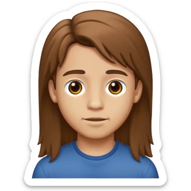 Niño con pelo largo sticker