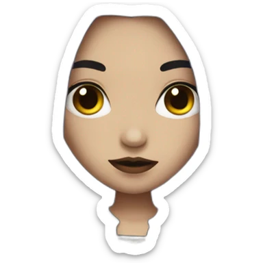 gothic girl with long dark purple hair sticker