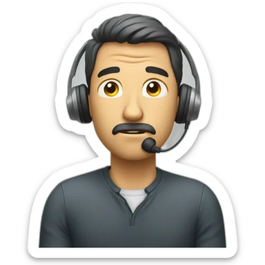 man trying to listen something sticker