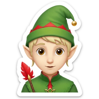 christmas elf head sticker
