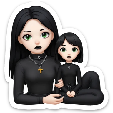 Homme 4 pattes fille Gothique derrière qui le tien en laisse  sticker