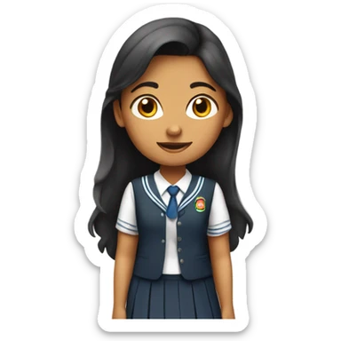 Bengali girl in school uniform sticker