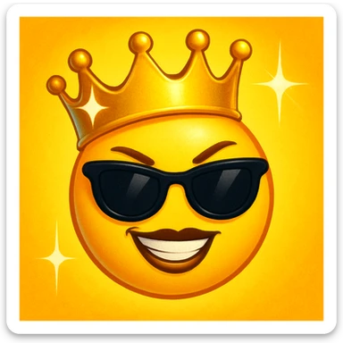 slay emoji with crown sticker