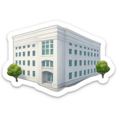 White School building sticker