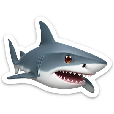 Shark with laser beams shooting out of the eyes sticker