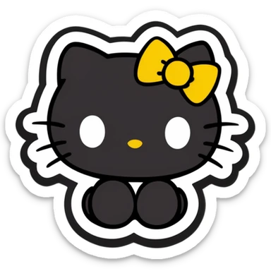 black hello kitty  sticker