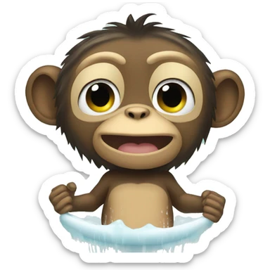 Monkey in the shower sticker