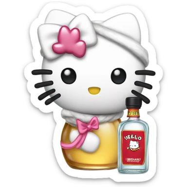 Hello kitty Crying with tequila hello kitty sticker