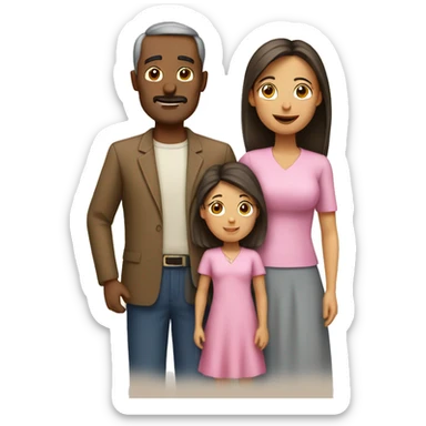 Padre y madre con dos hijas sticker