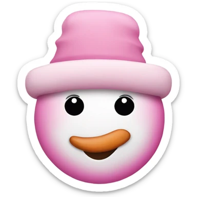 Pink snowman sticker