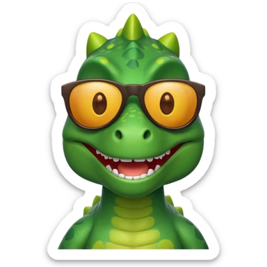 dinosaur wearing sunglasses sticker