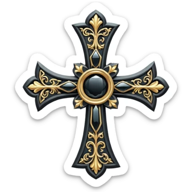 Gothic cross  sticker