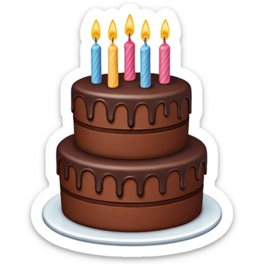 a big three-tiered chocolate birthday cake without candle sticker