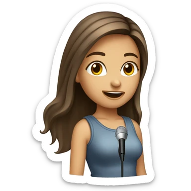 girl-with-brown-straight-hair-brown-eyes-holding microphone shirt sticker