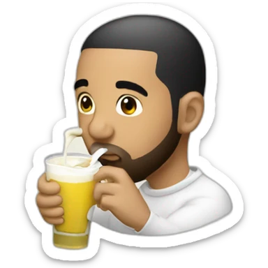 Drake drinking a secret white sauce sticker