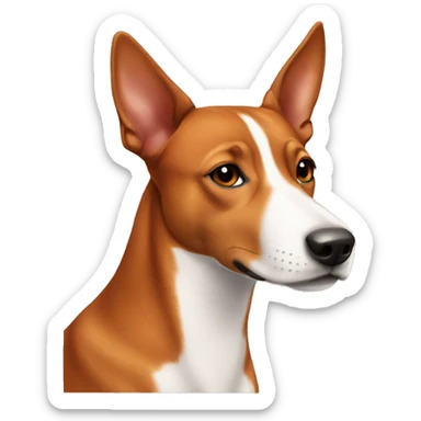 The red-haired girl loves Basenji sticker