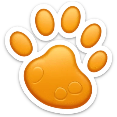 a very light pale yellow-orange pawprint sticker