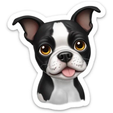 robot boston terrier sticker