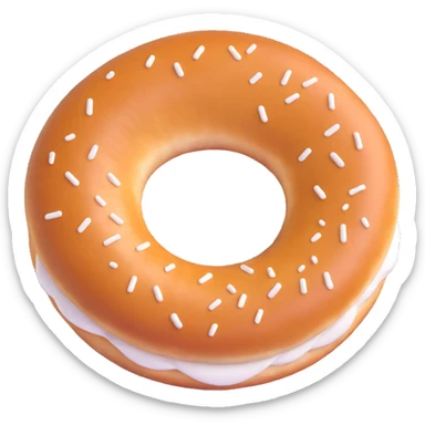 a simit, Turkish sesame bagel, 3D emoji style sticker