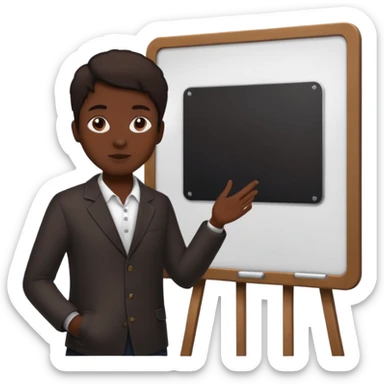 person silhouette standing next to a project board sticker