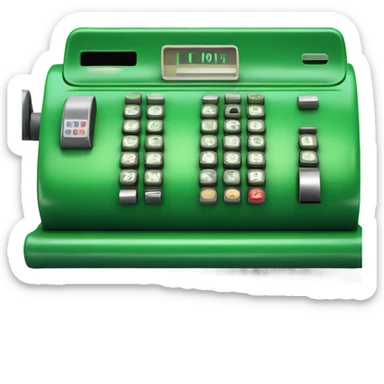 Green retro cash register  sticker