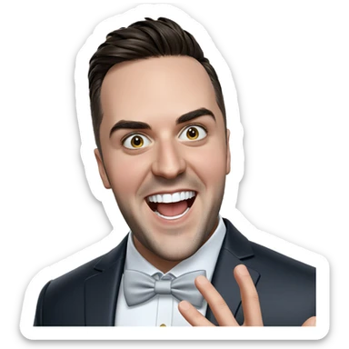 smiling boy in formal attire sticker