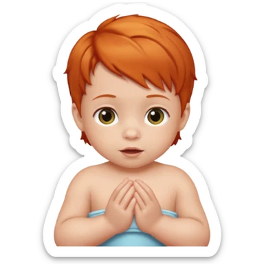 a baby with ginger hair sticker