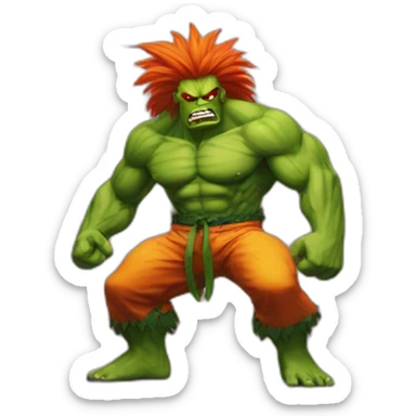 BLANKA ON STREET FIGHTER sticker
