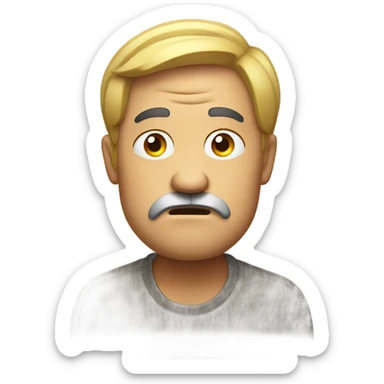 Shrugging man with frowning face sticker