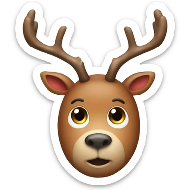 Car with a face and reindeer antlers  sticker