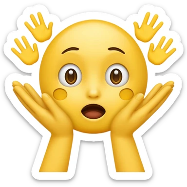 Basic yellow emoji think thank god sticker