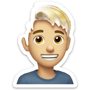 Man teen chewing on hay sticker