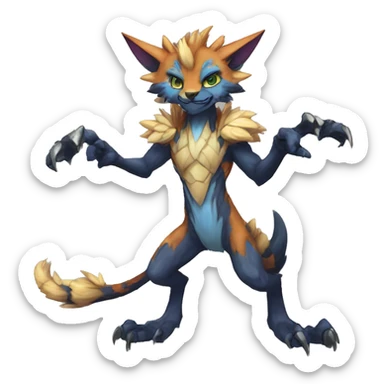Anthro Vernid-WickerBeast-Protogen-Primagen-Fakémon-Sona Full Body sticker